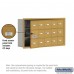 Salsbury Cell Phone Storage Locker - with Front Access Panel - 3 Door High Unit (5 Inch Deep Compartments) - 15 A Doors (14 usable) - Gold - Recessed Mounted - Master Keyed Locks  19135-15GRK